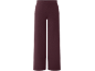 Bordeauxrode gebreide wide-leg broek met elastische tailleband.