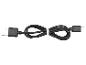 Zwarte USB-kabel met een USB-A- en een USB-C-uiteinde, samengebonden met een elastiekje.