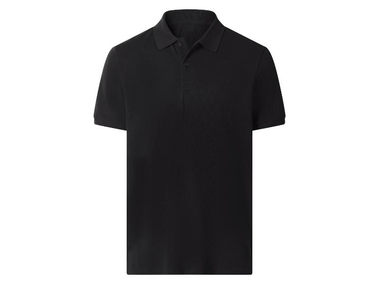 Zwart heren poloshirt met knopen en kraag