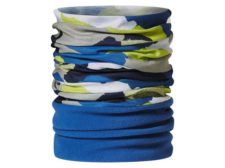 Tubulaire nekwarmer met camouflagepatroon en blauw fleece