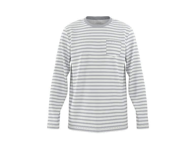 Wit gestreept longsleeve shirt met een zakje, van het merk Liversy.