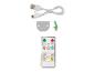 Afstandsbediening, USB-kabel en bevestigingsmateriaal voor verlichting.