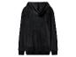 Zwarte velours hoodie, achteraanzicht