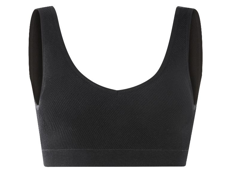 Een zwarte, naadloze bh zonder beugel.