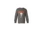 Grijs kinder T-shirt met lange mouwen, met skeletprint en de tekst 'BOOO YA!'.