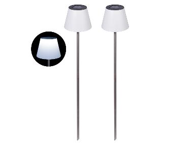 DOBAR Tuinlamp op zonne-energie, 2-delige set, tuinsteker