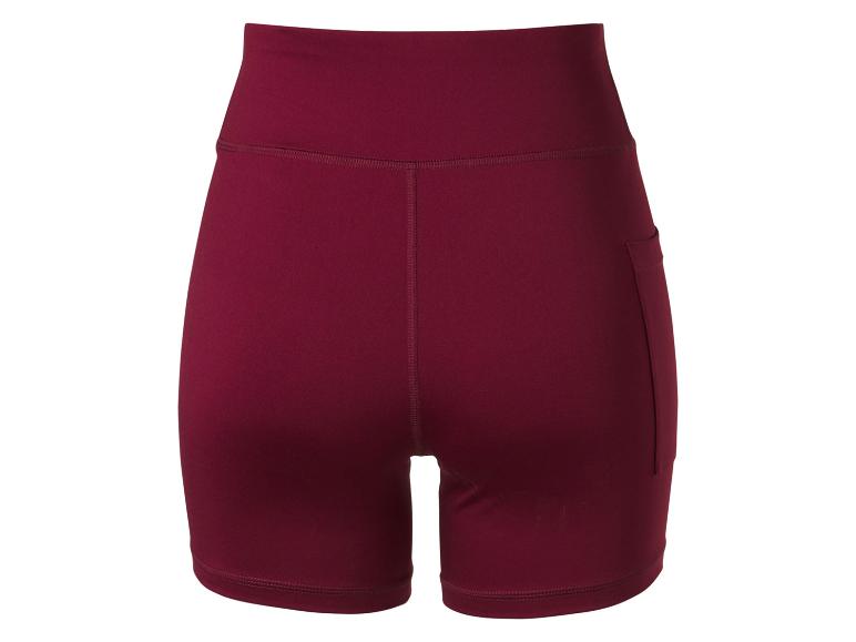 Bordeauxrode high-waist sportshort met zijzak.