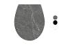Grijze toiletzitting met marmerlook en effen kleuropties.