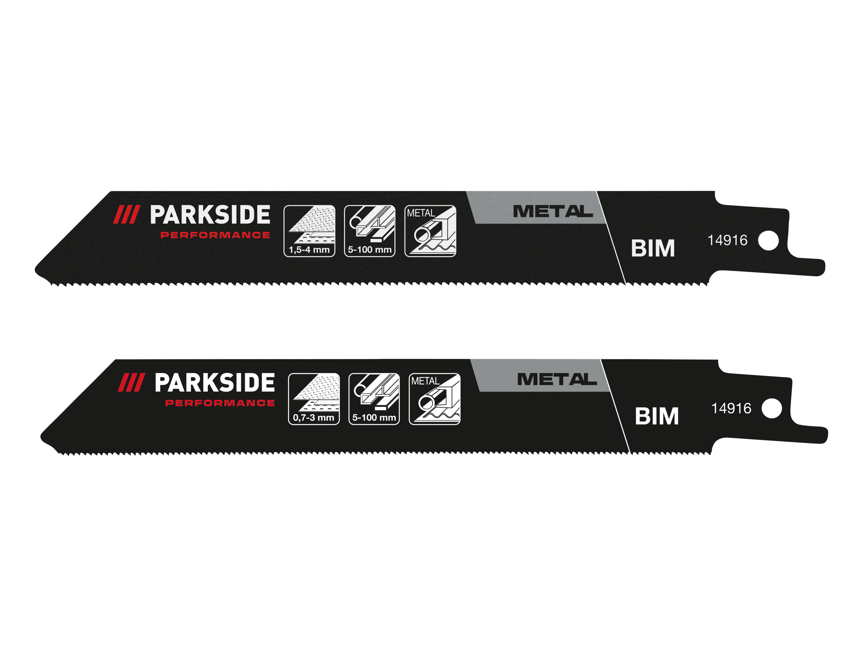 PARKSIDE PERFORMANCE Set van 2 reciprozaagbladen (Metaal fijn) afbeelding