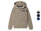 Beige hooded trui met rits en logo van Ralph Lauren.