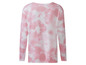 Een roze longsleeve met tie-dye print.