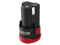 Compacte 12V accupack voor elektrisch gereedschap in zwart en rood met X12V Team logo.