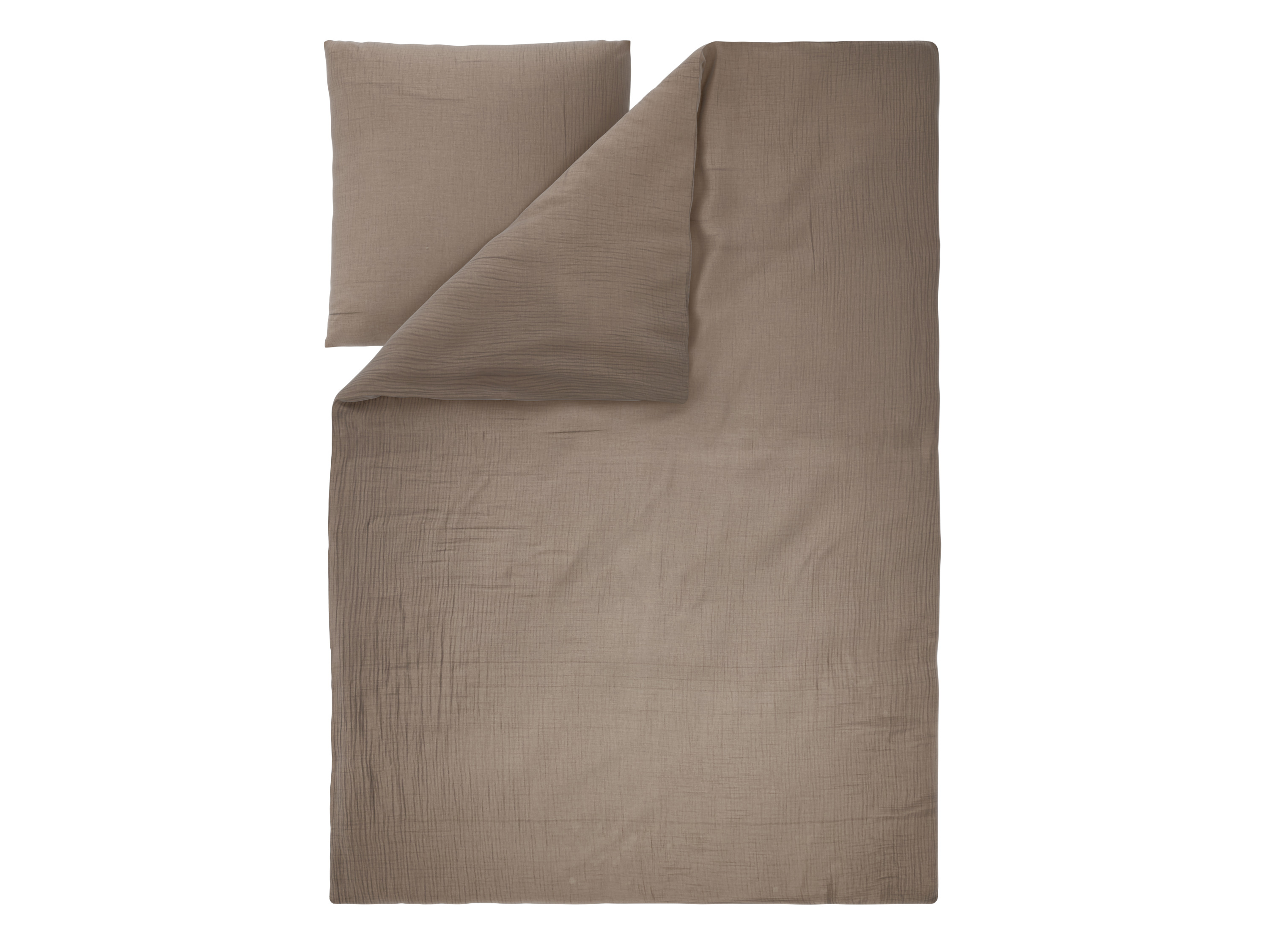 LIVARNO Mousseline dekbedovertrek 140 x 200 cm (Bruin)