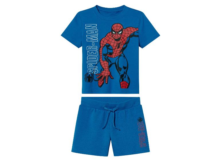Spider-Man shirt en short set voor kinderen, blauw.
