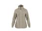 Beige dames fleecejack met capuchon en wafelstructuur
