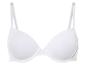 Een witte bh met gladde cups.