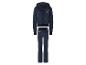 Donkerblauw velours kinder trainingspak met capuchon en cartoonprint.