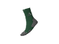 Groene sportsok met grijze details en een wit logo.