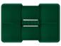Groene opbergdoos met centraal handvat, bovenaanzicht.