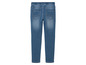 Blauwe jeans met elastiek in de taille.