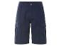 Donkerblauwe cargoshorts.