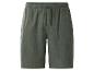 Donkergroene katoenen shorts met elastische tailleband en trekkoord.