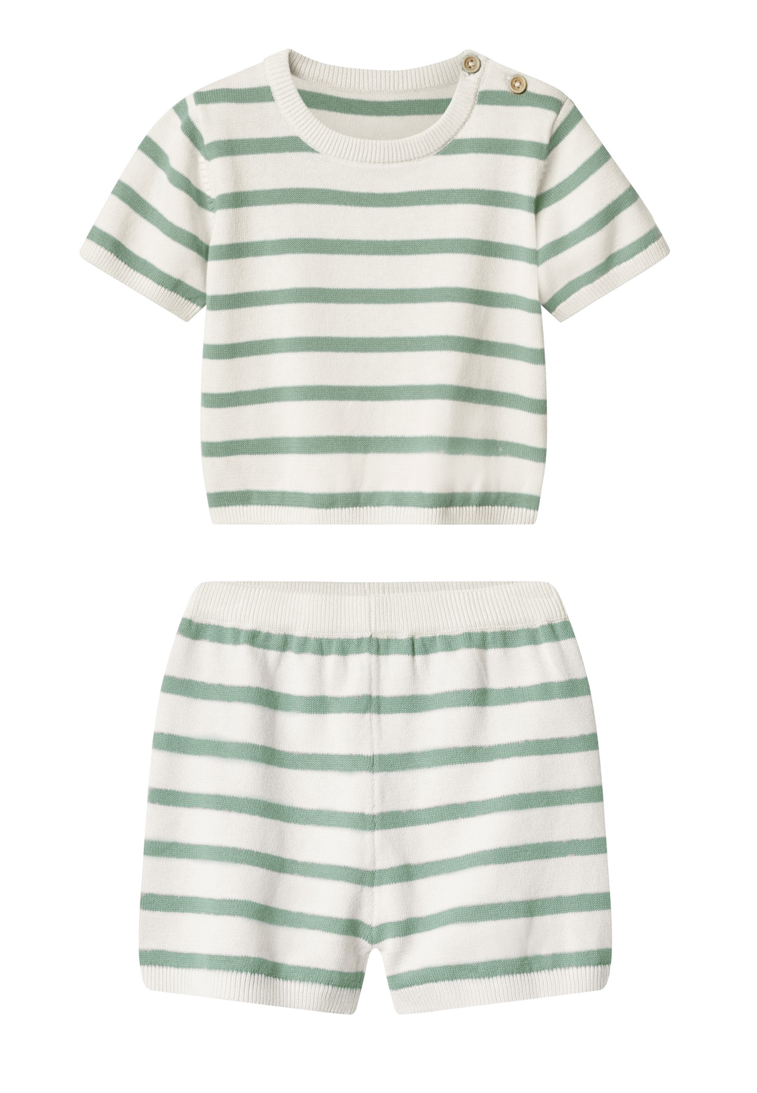 LUPILU Baby kledingset 2-delig (Wit/groen, 50/56)
