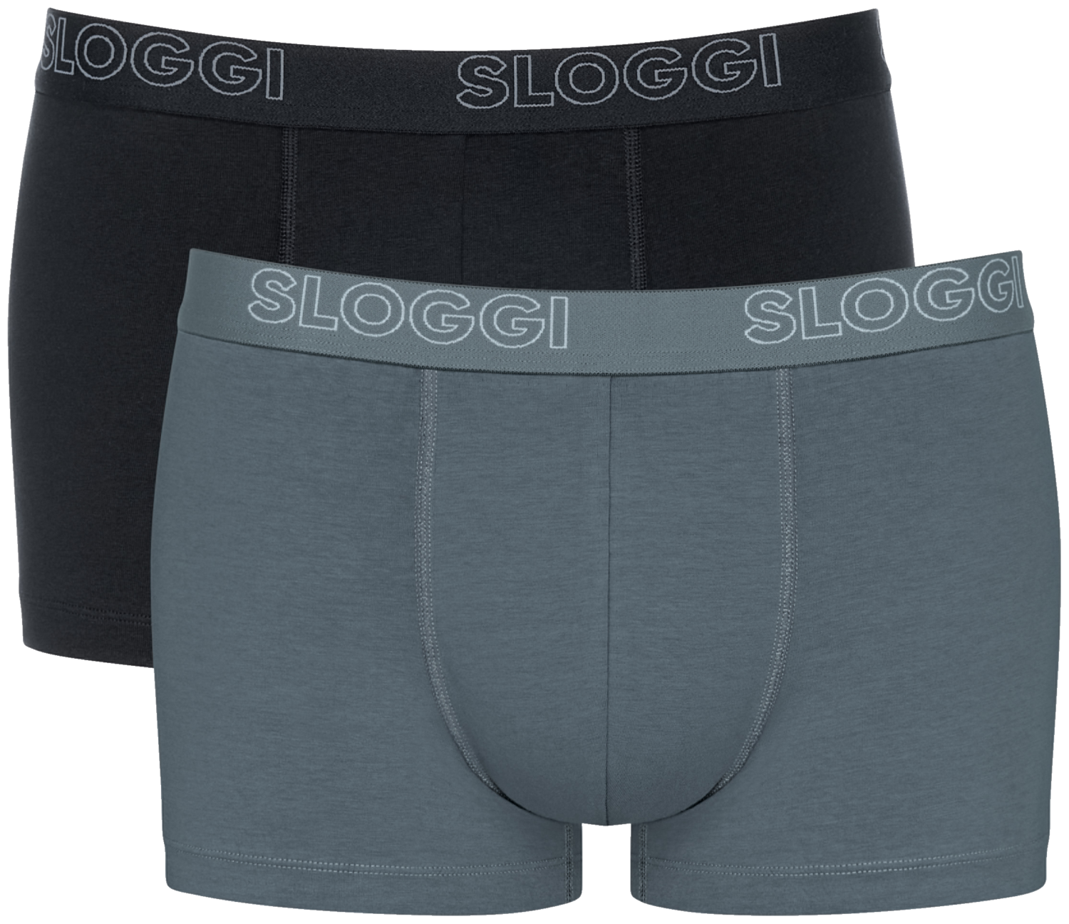 HELLO BY SLOGGI Set van 2 heren boxers of onderbroeken (Boxer/grijs, M)