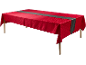 Rood tafelkleed met grijze tafelloper