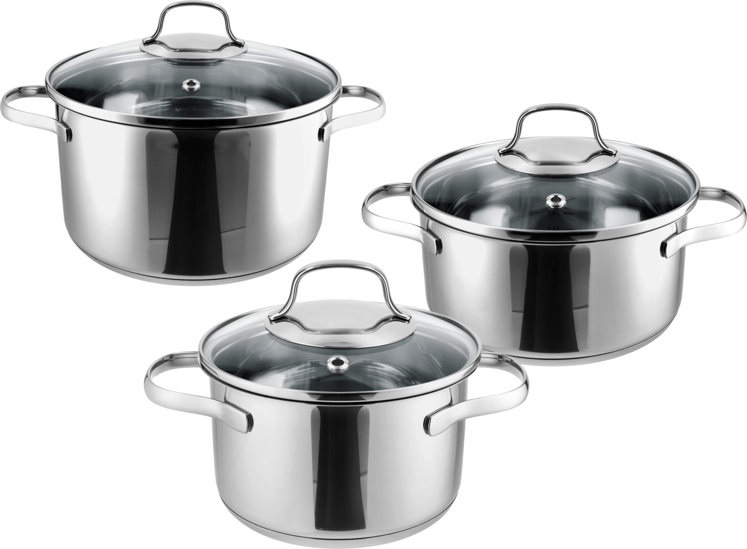 SILVERCREST RVS pannenset, 3-delig
