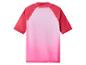 Kinderzwemshirt met korte mouwen in roze en rode gradiënt.