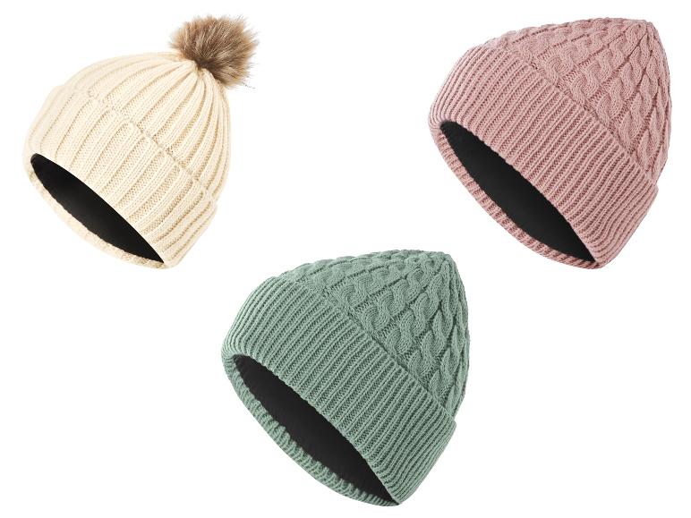 ESMARA® gebreide mutsen met fleecevoering in beige, roze en mintgroen
