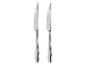 Twee zilveren SilverCrest tafelbestekmessen met gekarteld lemmet