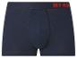 Donkerblauwe boxershort met rode 'MY'-tekst en twee harten op de tailleband.