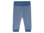 Blauwe gestreepte leggings voor baby's.