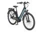 Prophete elektrische fiets, blauwgrijs, met bagagedrager.
