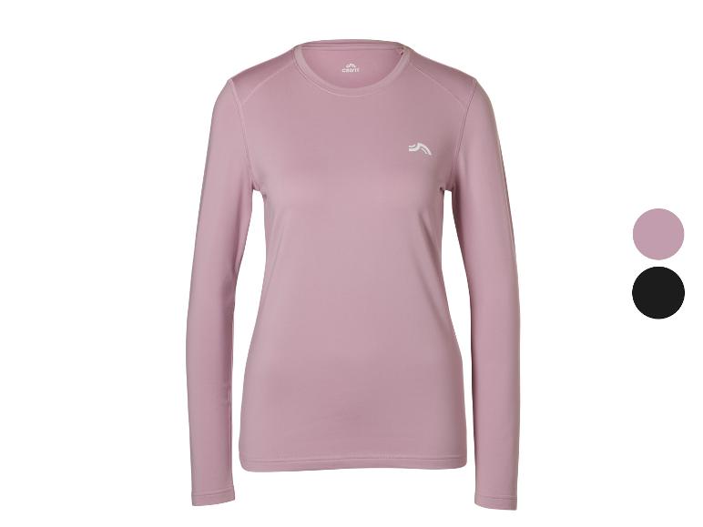 Dames sportshirt met lange mouwen in roze met een wit logo