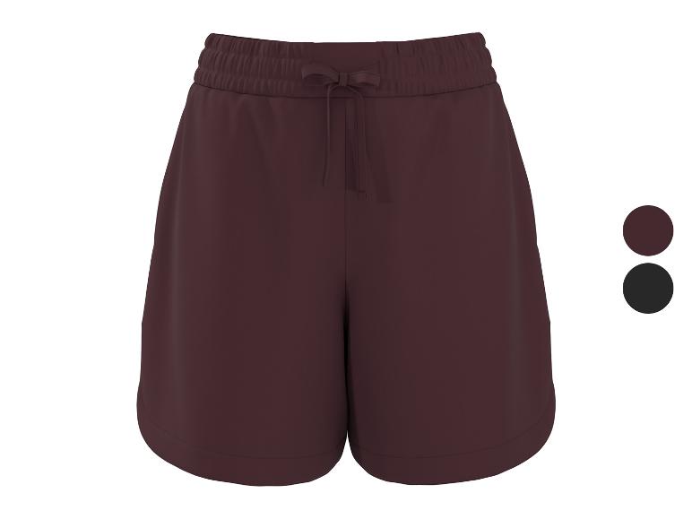 Bordeauxrode damesshorts met trekkoord en twee kleuropties.