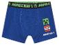 Minecraft boxershorts voor kinderen, blauw, met Minecraft logo.
