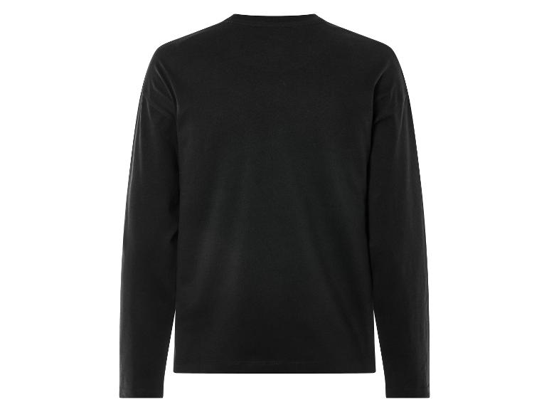 Zwart longsleeve T-shirt met ronde hals.