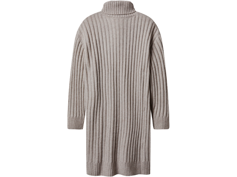 Lichtbeige geribbelde coltrui