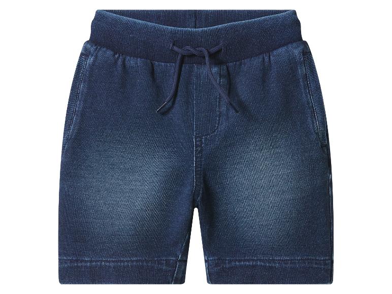 Jongens denim shorts met trekkoord, donkerblauw