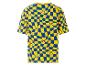 Lidl t-shirt met geel-blauw ruitjespatroon.