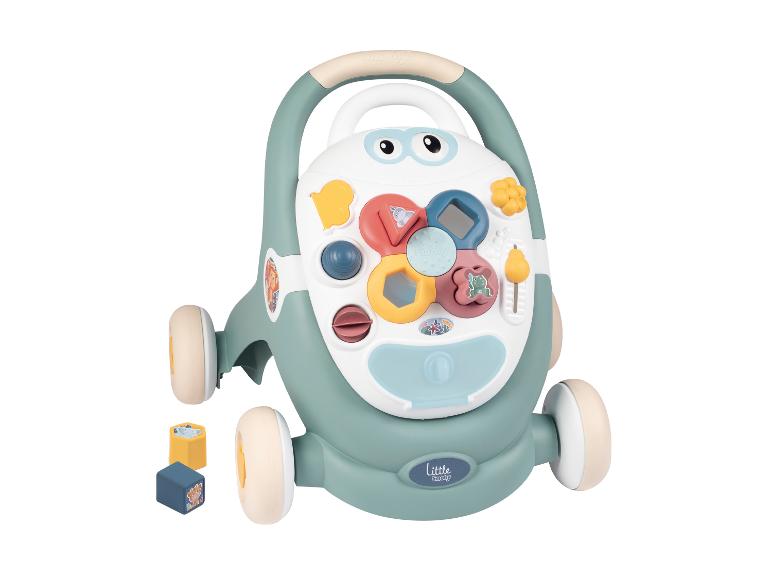 Smoby Little babywalker in mintgroen met activiteitenbord en blokken.