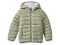Groen kinder pufferjack met capuchon.