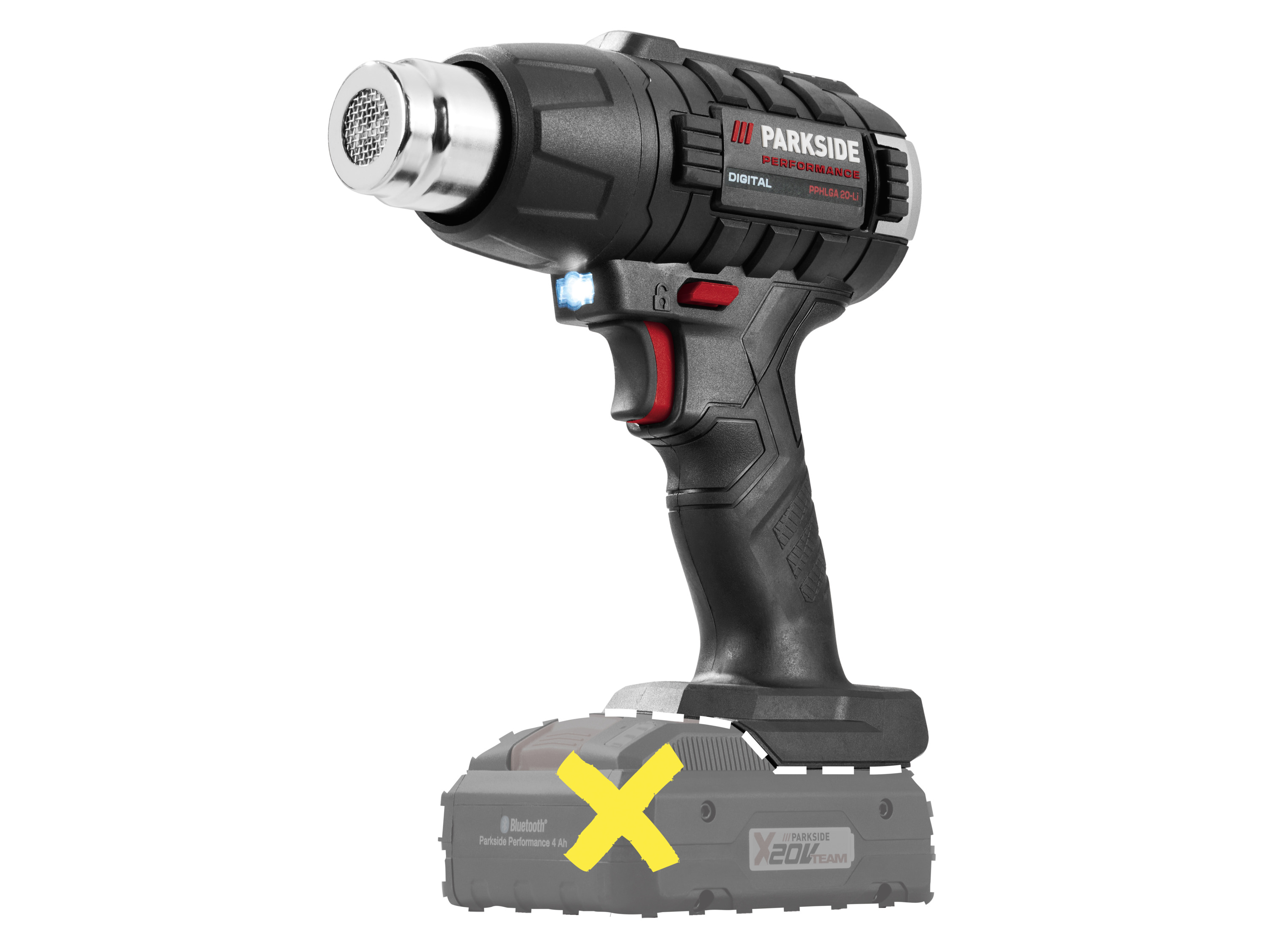 PARKSIDE PERFORMANCE Accu-heteluchtpistool 20 V, zonder accu en lader