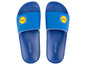 Blauwe badslippers met Lidl logo en Esmara merk.
