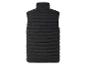 Zwart gewatteerd vest zonder mouwen.