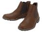 Bruine heren Chelsea boots met elastische inzetstukken.