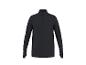 Zwart heren sportshirt met lange mouwen en korte rits bij de kraag.